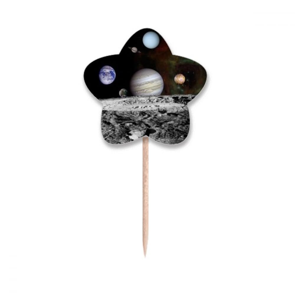 Cure-dents drapeaux étoiles Many Planets pour décoration de cupcakes