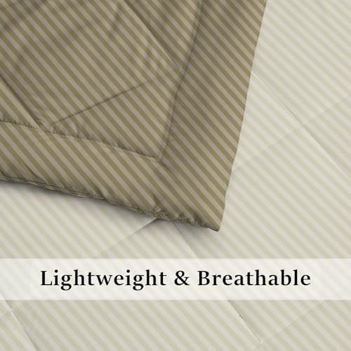 Image of Amazon Brand - Umi AC Comforter Double Bed | AC Blanket Double Bed | 220 GSM Ultra Super Soft Microfiber Reversible Lightweight All-Weather Bed Comforter /Duvet /Quilt (90 inchX86 inch Inche, Beige & Mustard)