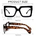 hoyuwak 2PCS Oversized Square Blue Light Glasses Big Frame Computer Eyewear Thick Fashion Clear Glasses for Women Fashion