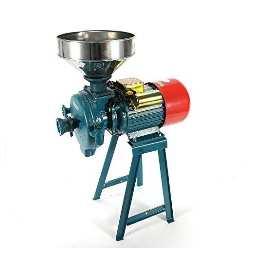 DENESTUS 1500W 220V Electric Mill Wet Dry Cereals Grinder Feed Mill Dry Cereals Rice Corn Grain Coffee Wheat Milling Grinder Machine with Funnel