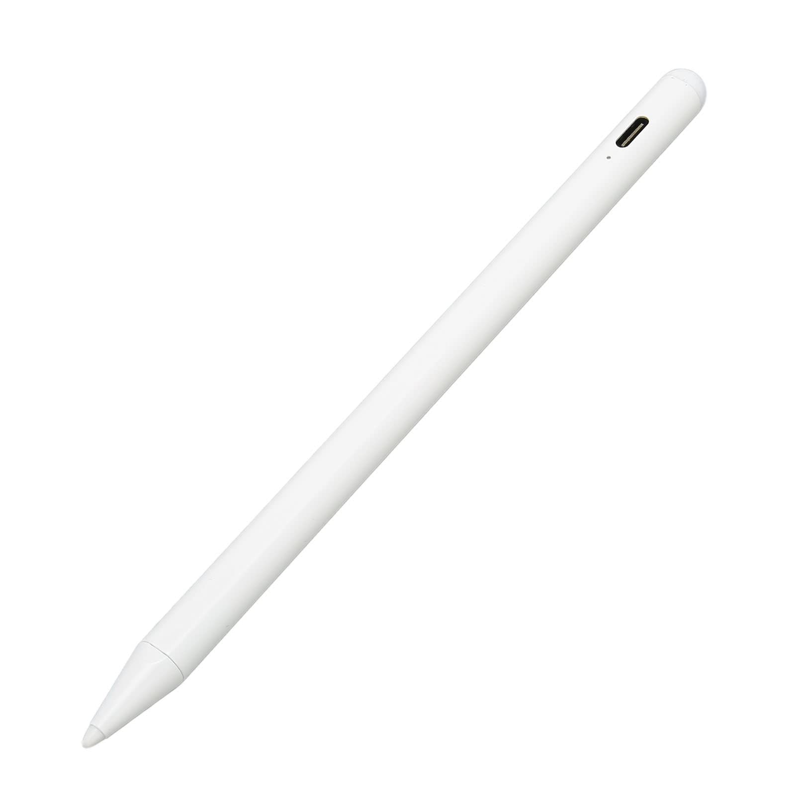 Lápiz óptico para Tableta, Lápiz Táctil de Escritura Brillante, Operación Simple, Sensor de ángulo de Inclinación con Indicador LED para Dibujar para Niños (White)
