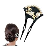 かんざし 髪飾り 和装 パール 留袖/バチ型/浴衣/着物【＆JuJu】 (フラワー)