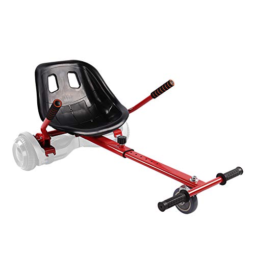 Hoverboard Seat Attachment for Kids & Adults, Hoverboard Go Kart Attachments Fits Self Balancing Scooter, Hoverboard Accessories with Adjustable Frame, Transforming into Go Kart, Red