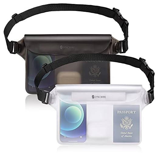 Syncwire IPX8 Waterproof Pouch Bag with Adjustable Waist Strap-Screen Touchable Dry Bag with Adjustable Belt for Phone Valuables for Beach Swimming Snorkeling Boating Fishing Kayaking, etc