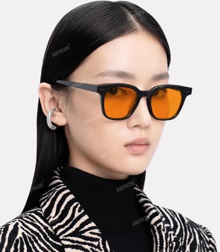 AIEYEZO Square Sunglasses for Women Men Fashion Sunnies, TR90 Frame Sun Glasses Trendy Retro Shades4