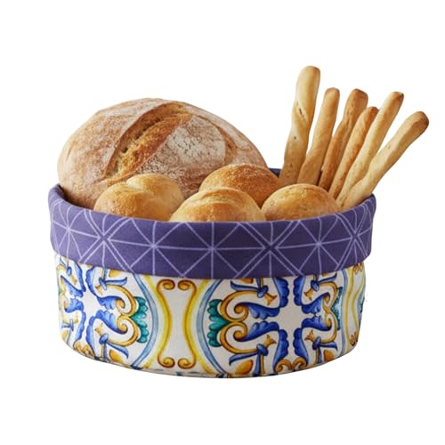 moorg Cestino Pane in Cotone, Porta Pane da Tavola - Cestini con Diverse Fantasie, Portapane da Tavola 19x19 cm