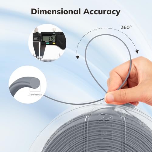 Image of AMOLEN 3D Printer Filament PLA, True High Speed 600mm /s 1.75mm PLA Filament Koala Grey PLA, 1KG /2.2lb, Dimensional Accuracy + /- 0.02 mm, Smooth & Non-Tangle, Fits for Most FDM 3D Printer