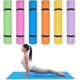 6 alfombrillas de yoga, de espuma, antideslizantes, de 4 mm de grosor, para mujeres y hombres, gimnasio, entrenamiento en casa (173 x 61 cm)