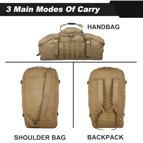 3 In 1 Tactical 30L Military Backpack for Deployment and Travel
| 30L Military Duffle Bag for Gym and Weekender Activit