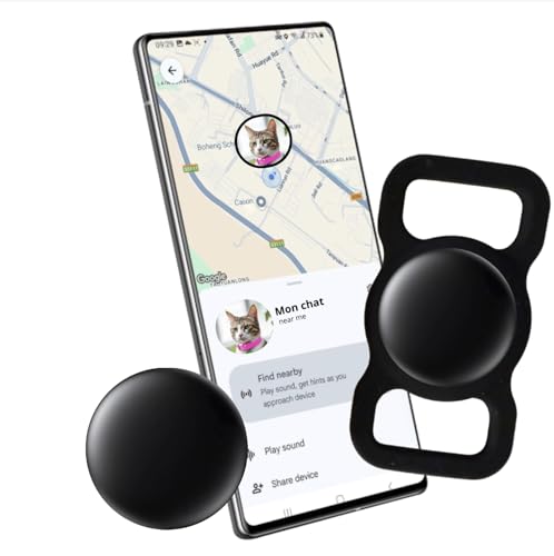 Bixar Traceur Bluetooth pour Chien et Chat – Alternative aux GPS avec Abonnement, airtag et smarttag– Compatible Apple Find My & Google Find Hub – Attache Collier en Silicone Incluse – IP67 – 1 an