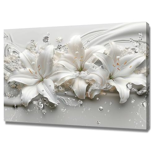 Décoration murale moderne avec le tableau floral WODJEM 50x70cm