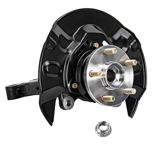 Image of Detroit Axle - Front Left Steering Knuckle for Toyota 03-08 Matrix, Driver Side Steering Knuckle & Wheel Bearing Hub Assembly 2003 2004 2005 2006 2007 2008 Replacement