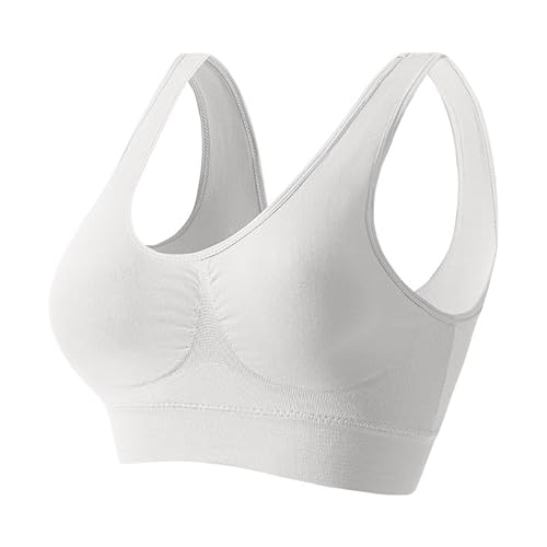 Bras for Large Breasted Women, Full Figure Minimizer Bras Comfort Busts Wirefree Non Padded Plus Size Bra T Shirt Jelly Bra Breasts Fashion Bralettes Elegantes (S, White)