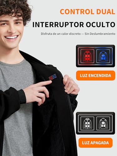 Sudadera con capucha calefactable de 9 zonas con batería para invierno 3