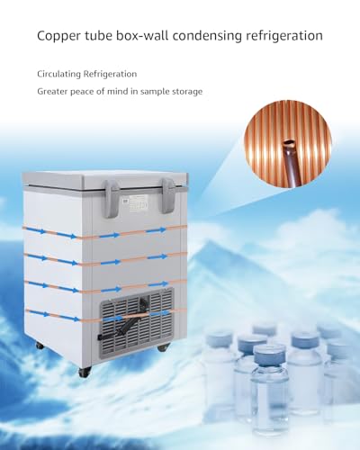 Image of Lab Deep Freezer, 28L, -86℃(-122.8℉) Ultra Low Temperature Freezer, Medical Freezer with Rollers, Laboratory Refrigerator for Storage, Research