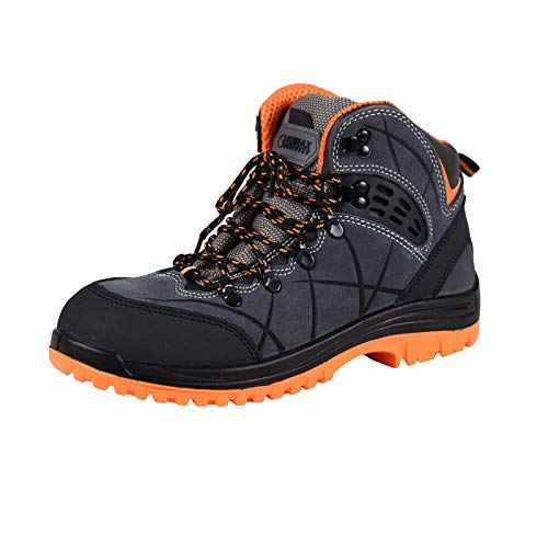 Terrax Workwear Botas de Seguridad S1p, Gris/Naranja - Gris/Naranja, 45 EU