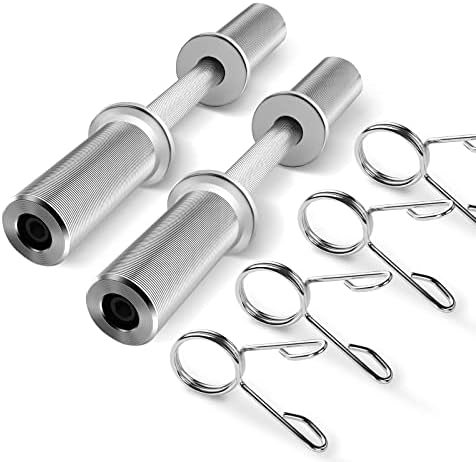 Uboway Olympic Dumbbell Handles 16” /20”Olympic Dumbbell Bar in Commercial Grade for 2″ Olympic Weight Plates with 4 Spring Collars Loadable Dumbbells