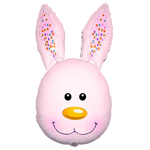 Pink Rabbit Bunny Head 30" Foil Balloon