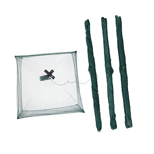 WHAMVOX Hand-Thrown Fishing Nets 4pcs Folding Fishing Net Fishing Lures Fishnet Fishing Net Tools Fishing Landing Net Foldable Bait Cast Fishing Nets Mesh Net Equipment Square Nylon