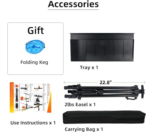 Artist Easel Stand Painting Stand Art Easel, 20" to 61" Art Easel for Painting Canvase & Displaying, Aluminum Adjustable Height Display Tripod with Portable Bag/Folding Keg/Apron.(Black)