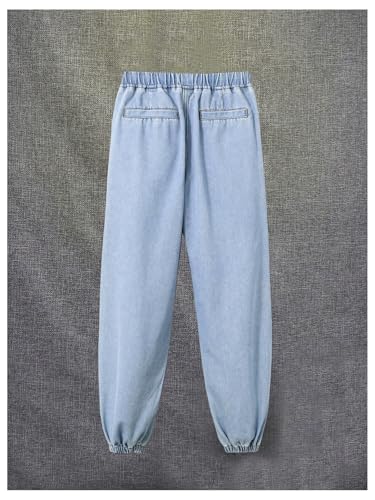 Verdusa Boy's Drawstring Waist Jeans Causal Denim Joggers with Pockets2