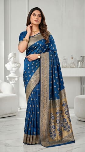 Image of C J Enterprise Women's Banarasi Saree Pure Kanjivaram Style Silk Saree With Blouse Piece for Wedding (Pari-160)