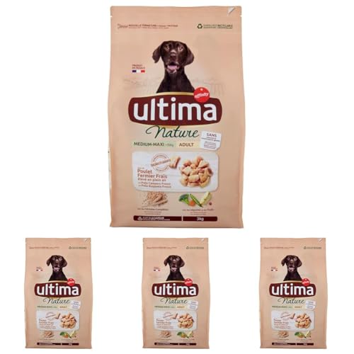 Ultima Nature Croquettes pour Chien Adult Medium/Maxi au Poulet - 3 kg (Lot de 4)