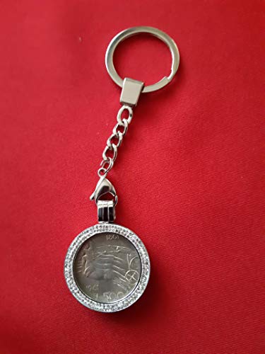 Moneta 500 liras plata de Italia 1961 en llavero original, el regalo de joyería para hombre 6