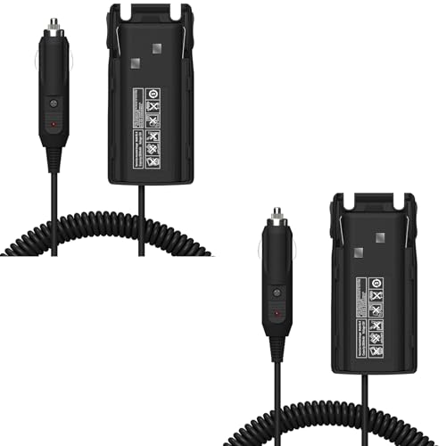 2 Packs 7.2V BAOFENG Car Charger Battery Eliminator Heat Resistant Car Battery Eliminator for UV-82 UV-82HP UV-89 Dual Band Radio