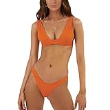 Traje de baño con correa ajustable: parte superior con correas de espagueti ajustables, sujetador suave extraíble acolchado sin aros, brinda un buen soporte para usted, lo acerca más y muestra su cuerpo encantador.