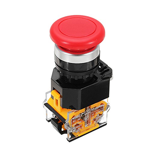 ChaRLes Machifit La38-11M Momentary Push Button Switch 24-500V Waterproof Switch - Red
