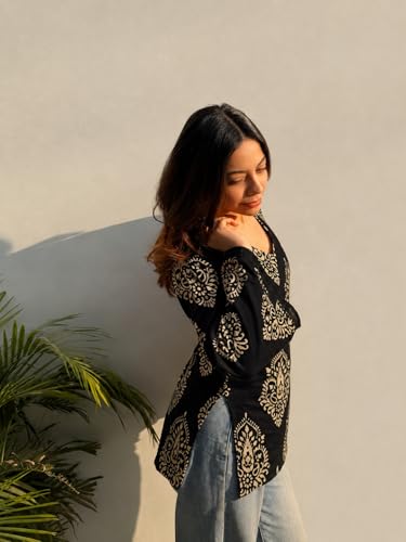 Image of ANNI Designer Cotton Short Kurti for Women | Stylish Kurti | Short Kurti Top | Casual Kurta for Women | Comfortable Cotton Kurtis for Womens