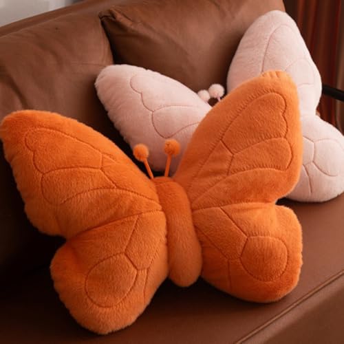 Coussin décoratif papillon 3D bleu doux pour la peau