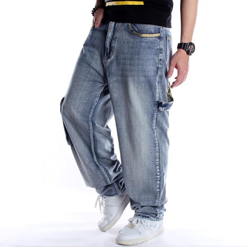 XYGJZ Men's Baggy Jeans Hip Hop Jeans Loose Fit Vintage Cargo Pants Skater Skateboard Jean3