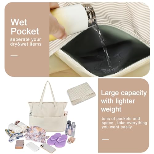 Bluboon Waterproof Tote with Wet Compartment
