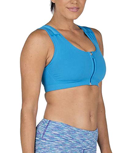 ALIGNMED Posture Sports Bra Seamless | Increase Upper Body Strength & Oxygen Intake | Improve Support During Exercise & Shoulder Mechanics for All Fitness Activities | Blue, X-Small