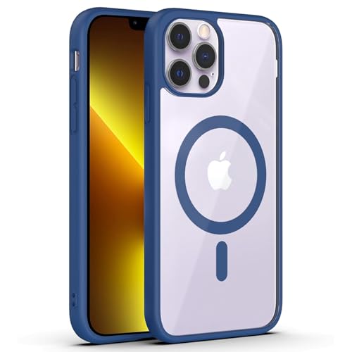 Image of AIBEX Clear Mag-Saf Case for iPhone 13 Pro | Strong Magnetic Lock, Anti-Yellowing Transparent Back, Military-Grade Drop Protection, Slim Lightweight Cover with Camera Guard - Blue