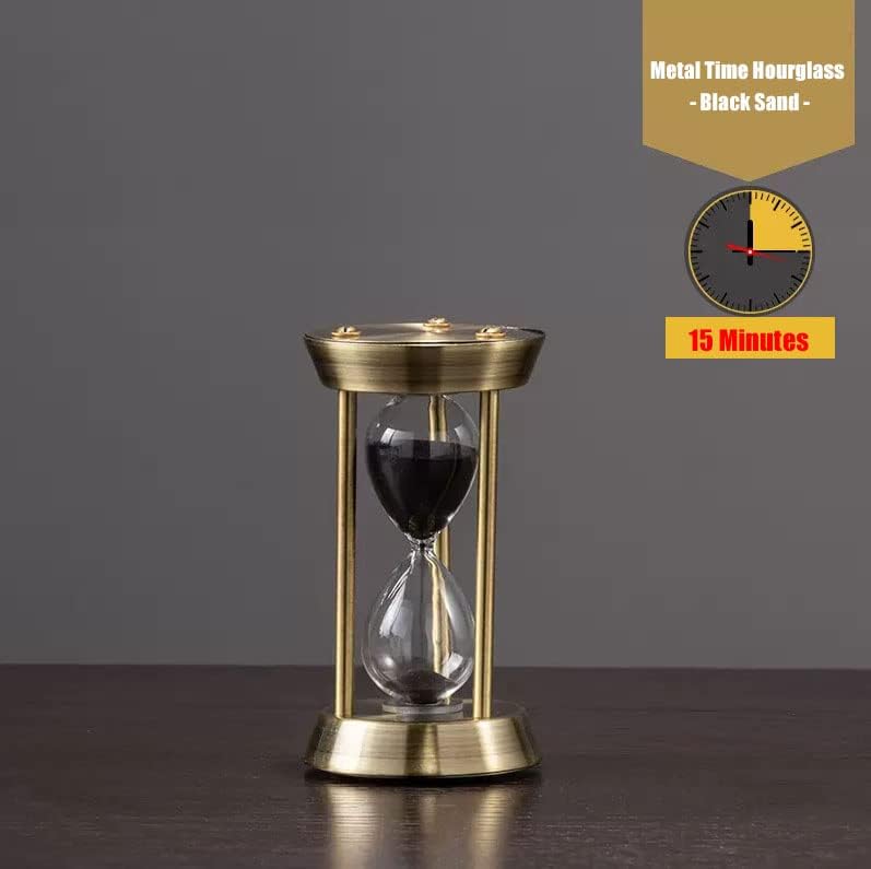 Miniatura 2 de Temporizador de reloj de arena, temporizador de reloj de arena de 15 minutos, temporizador de reloj de arena de metal de arena blanca en relieve,