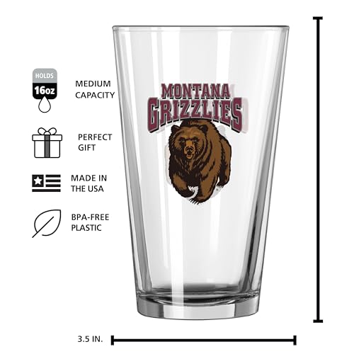 Image of Logo Brands NCAA 16 oz Pint Glass - Durable Glass With Bold Team Color- Chip-Resistant Rim Drinkware For Fans, Tailgates, Home Bars & Everyday Use