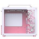 JONSBO /JONSPLUS Z20 różowy/biały Micro-ATX Mini Tower etui na PC, z odpinanym uchwytem do przenoszenia, rozmiar mini, kompatybilność ze sprzętem o wysokiej wydajności, obsługa chłodziarki 240AIO,