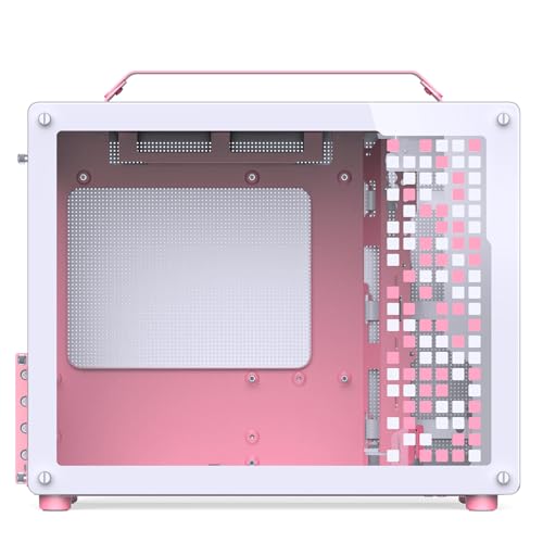 Image of JONSBO /JONSPLUS Z20 Pink /White Micro-ATX Mini Tower Pc Case,with Detachable Carrying Handle, Mini Size, High-Performance Hardware Compatible, Support 240AIO, H160mm Cooler