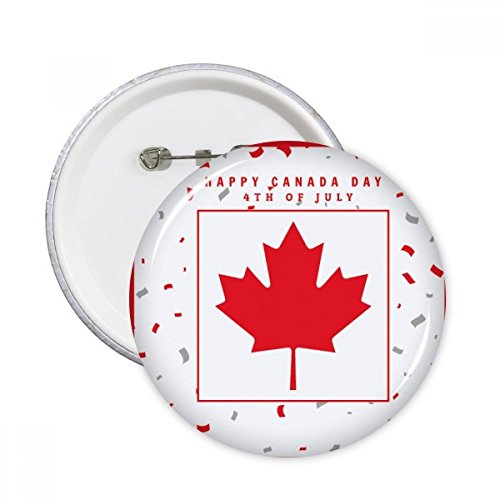 Badge Canada et 4 juillet lot de 5 broches rondes feuille d'érable XXL pour vêtements