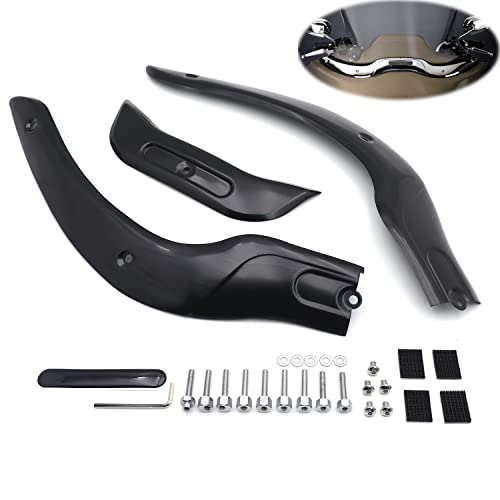 Hongk- Motorcycle Black Windshield Windscreen Trim Kit Compatible With H-D Road Glide 04-13 Fltr Efi Fltri [P/N:mt449-Bk] #TOP1