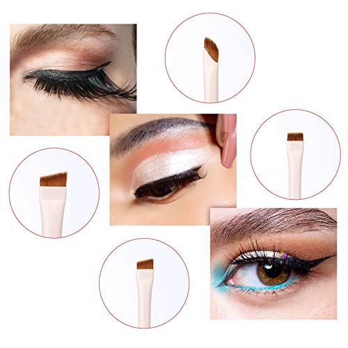 4Pcs Eyeliner Makeup Brush, Angled Eyeliner Concealer Flat Thin Brush Beveled Eyebrow Curved Brush For Gel Liquid Precision Eyeliner Eyebrows Makeup #TOP3
