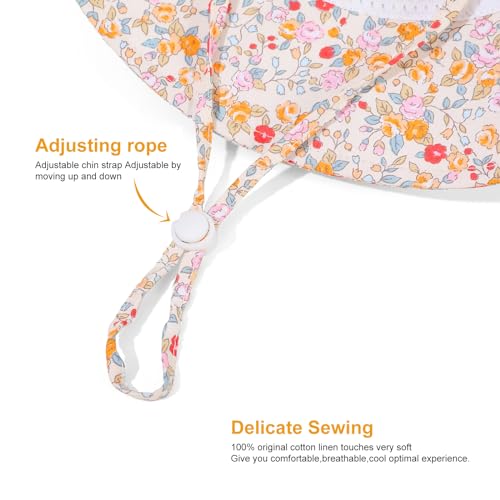 Baby Girl Sun Hat Toddler Beach Hats with UPF 50+ Protective Infant Summer Hat with Wide Brim Baby Girls Bucket Hat4