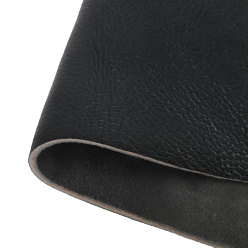 Cuir de vachette véritable premium de 4,5 mm avec texture naturelle noire