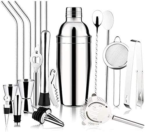 Miniatura 4 de ONOTEC Juego de coctelera de camarero, juego de coctelera de 27 piezas, coctelera de Martini de acero inoxidable 304 y colador, juego de