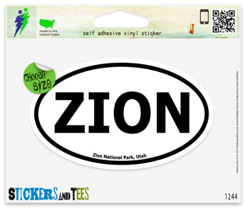 Zion National Park Oval Vinyl Car Bumper Window Sticker 3