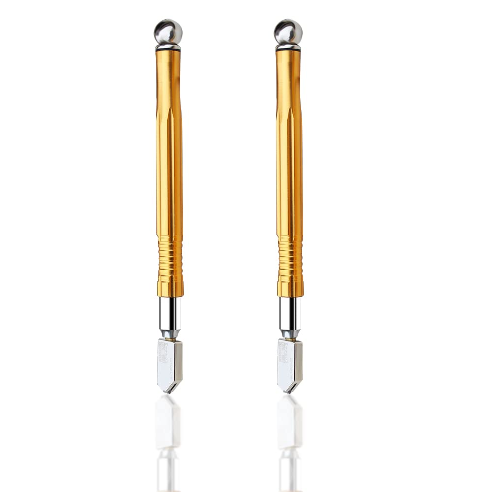 2 Pezzi Tagliavetro Piastrelle, Tagliavetro Professionale per Vetro di Taglio in Carburo di Tungsteno Tagli 3-15 mm Vetro con Impugnatura in Lega di Carburo
