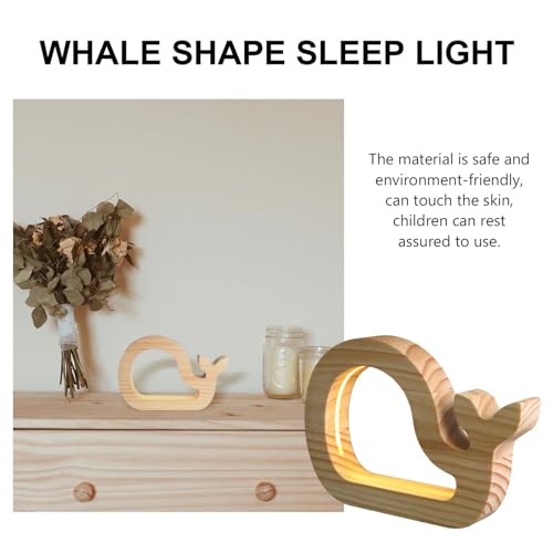 Lámpara de noche recargable con forma de ballena beige miniatura 7